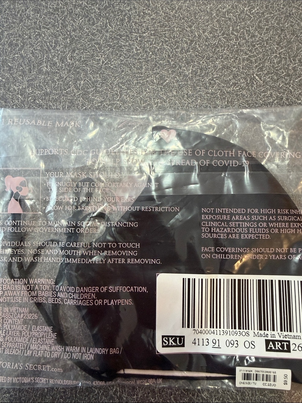 Victoria's Secret Pink and Black Face Mask Set - Picture 4 of 5